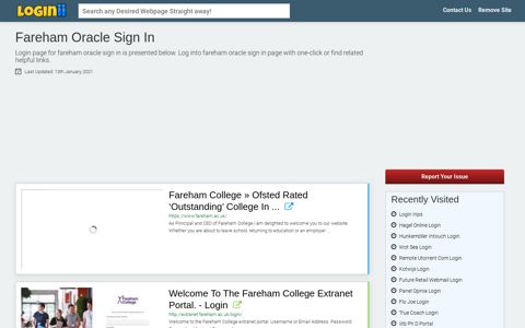 Fareham Oracle Sign In - Loginii.com