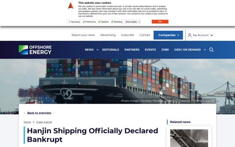 Hanjin Shipping Officially Declared Bankrupt - Offshore Energy
