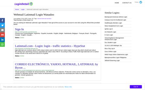 Webmail Latinmail Login Wanadoo Sign In - https://email26 ...