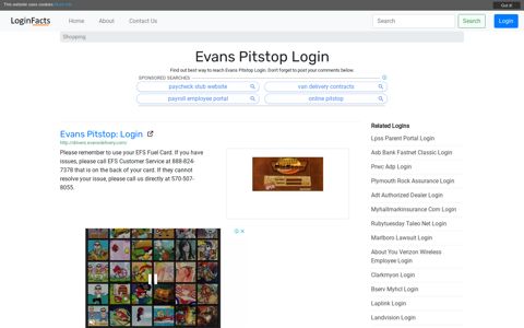 Evans Pitstop Login - LoginFacts