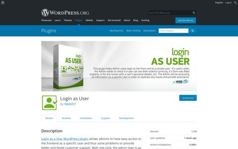 Login as User – WordPress plugin | WordPress.org