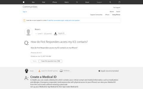 How do First Responders access my ICE con… - Apple ...
