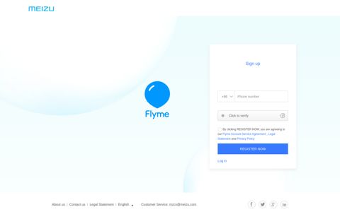 Flyme Account - Sign up - Meizu
