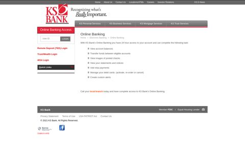 Online Banking - KS Bank