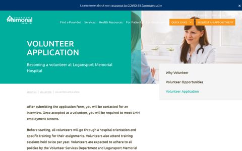 Become A Volunteer | Logansport Memorial Hospital