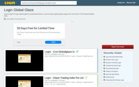 Login Global Glaze - Loginii.com
