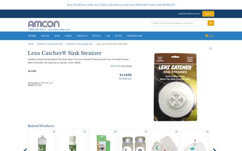Lens Catcher® Sink Strainer - Amcon Labs