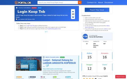 Login Koop Tnb - Portal-DB.live