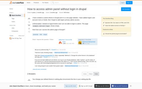 How to access admin panel without login in drupal - Stack ...