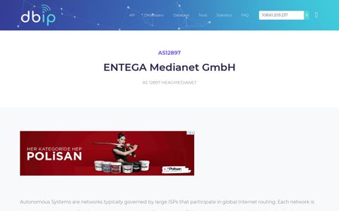 AS12897 ENTEGA Medianet GmbH in Germany - db-ip.com