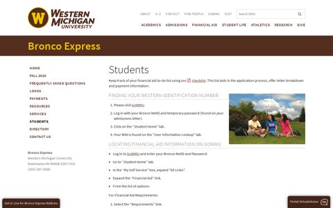 Students | Bronco Express | Western Michigan University