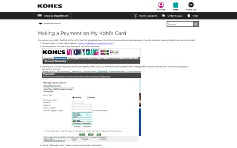 Making a Payment on My Kohl's Card
