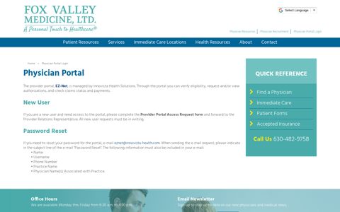 Physician Portal Login - Fox Valley Medicine