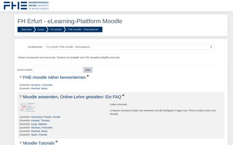 E-Learning-Plattform der FH Erfurt: FHE-moodle ... - Moodle