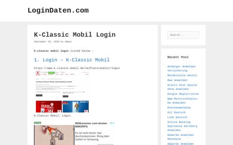 K-Classic Mobil - Login - LoginDaten.com