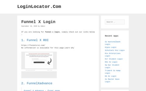 Funnel X Login - LoginLocator.Com