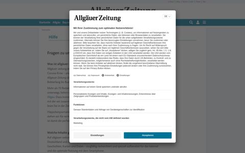 Hilfe und FAQ Allgäuer Zeitung Digital