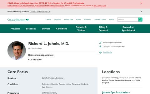 Richard Jahnle, M.D. | Crozer Health
