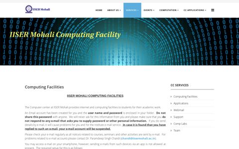 Computing Facilities - IISER Mohali