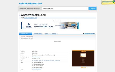 ewsadmin.com at Website Informer. Visit Ewsadmin.
