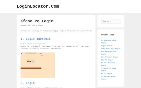 Kfcsc Pc Login - LoginLocator.Com