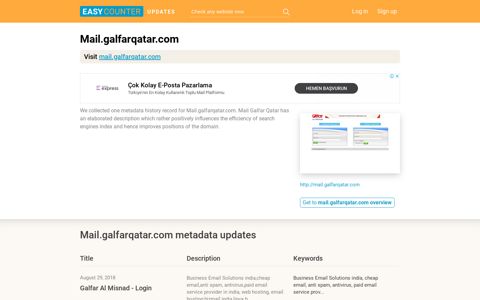 Mail Galfar Qatar (Mail.galfarqatar.com) - Login - Easy Counter