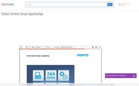Festo Online Shop käyttöohje. - PDF Ilmainen lataus