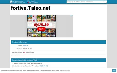 ▷ fortive.Taleo.net : htmlredirection - IPAddress.com