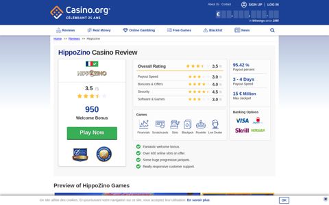2020 HippoZino Casino Review - Get a £950 Welcome Bonus ...