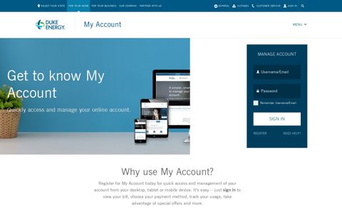 Manage My Account - Residential Customers - Duke Energy
