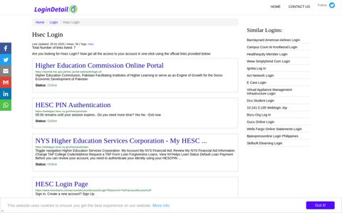 Hsec Login Higher Education Commission Online Portal ...