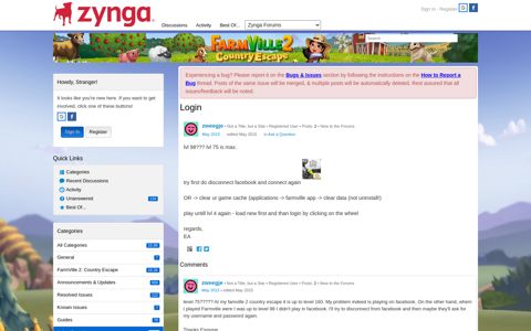 Login — FarmVille 2: Country Escape - Zynga Forums