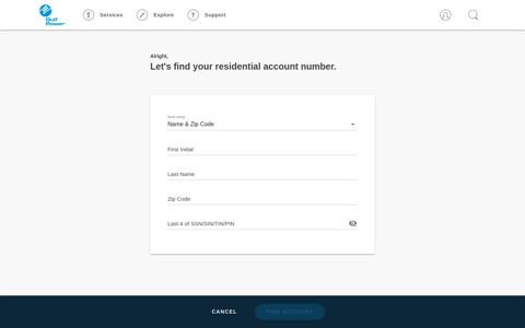 Account Lookup - GULF POWER | My Account