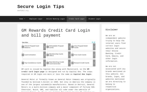 GM Rewards Credit Card Login and bill payment - Secure ...