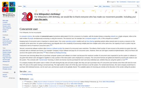 Concurrent user - Wikipedia