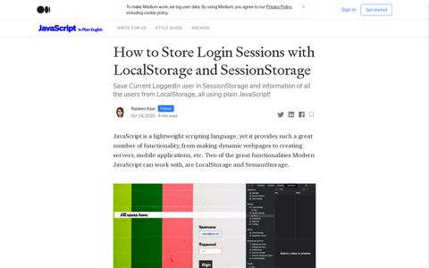 How to Store Login Sessions with LocalStorage and ... - Medium