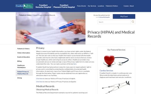 Patient Privacy & Medical Records | Froedtert South