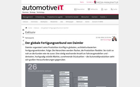 Der globale Fertigungsverbund von Daimler - automotiveIT