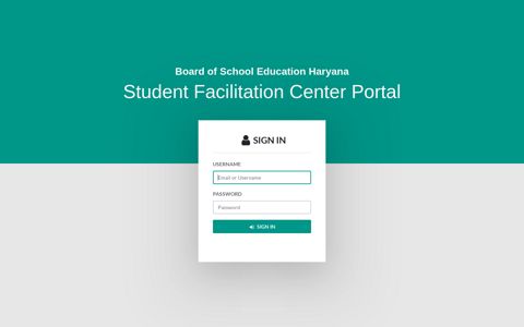Login - Student Facilitation Center Portal