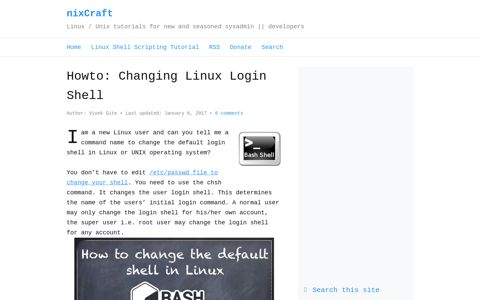 Howto: Changing Linux Login Shell - nixCraft