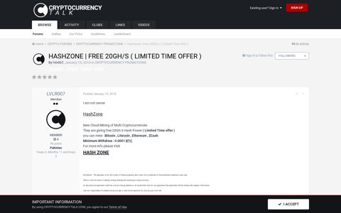 Hashzone | Free 20Gh/s ( Limited Time offer ...