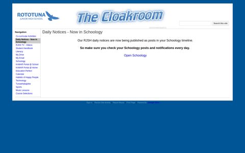 The Cloakroom - RJHS - Google Sites
