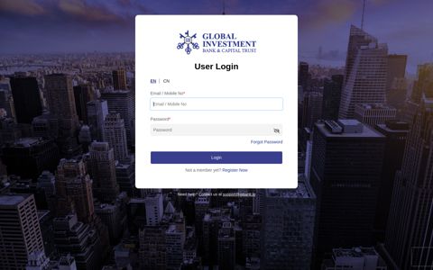 Global Investment Bank: Login