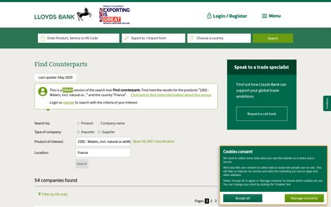 Find importers - Lloyds Bank International Trade Portal