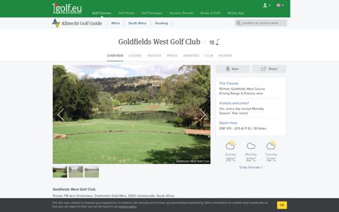 Goldfields West Golf Club, Carletonville, South Africa ...
