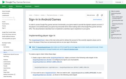 Sign-in in Android Games | Play Games Services | Google ...