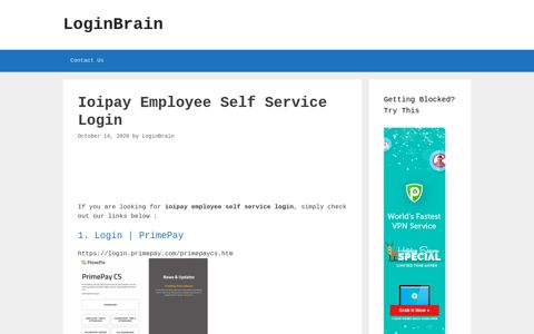 Ioipay Employee Self Service - Login | Primepay - LoginBrain
