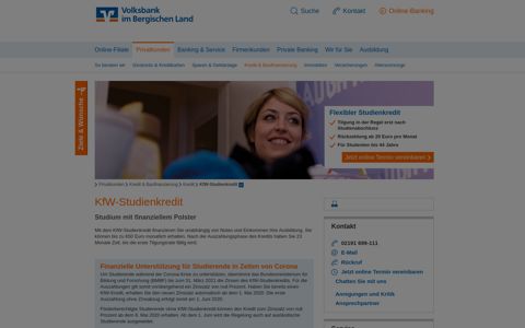 KfW-Studienkredit - Volksbank im Bergischen Land