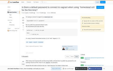 Is there a default password to connect to vagrant when using ...