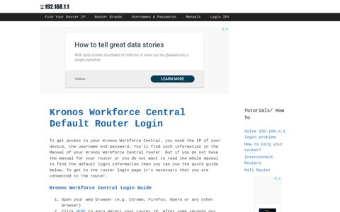 Kronos Workforce Central - Default login IP, default username ...